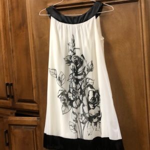 Sheer double lined black and white dress
